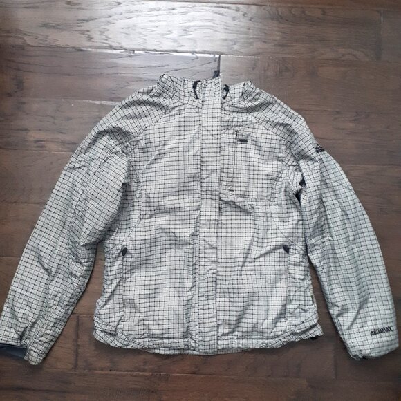 McKinley Aquamax Eon Black and Grey Plaid Print Nylon Jacket - Picture 4 of 16